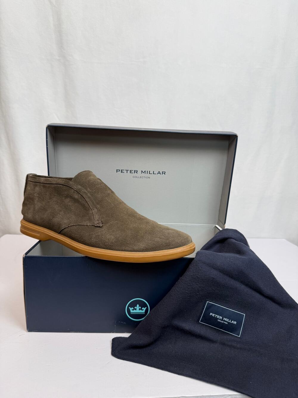 Peter Millar Mens Size 11.5 Spruce Suede Chukka Boots Preppy Classic